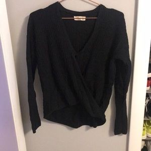 Hollister cropped wrap low cut sweater
